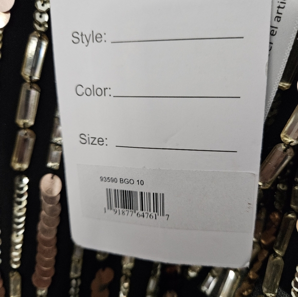 NWT Mac Duggal Black Long-Sleeve Embellished Midi-Dress 93590 SZ 10 - Picture 7 of 12